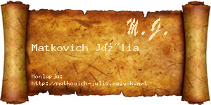 Matkovich Júlia névjegykártya