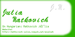 julia matkovich business card